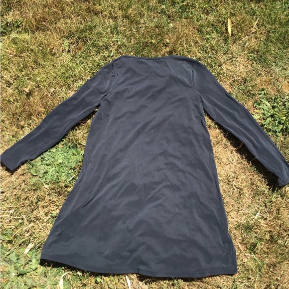 Madewell Sandwashed Swingy T-Shirt Dress Long Sleeve Faded Black Size Small - Picture 6 of 6